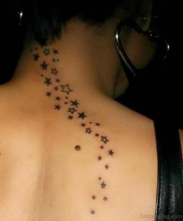 Beautiful Stars Neck Tattoo