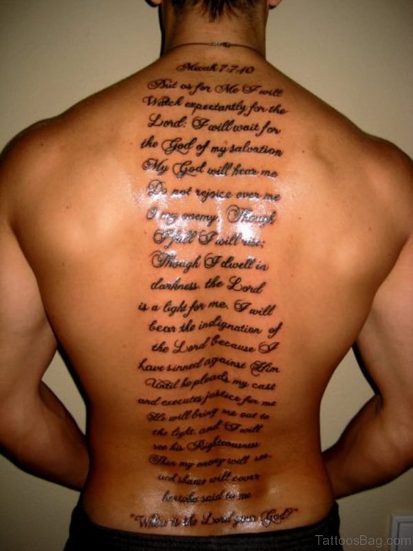 Bible Verses Tattoo On Full Back