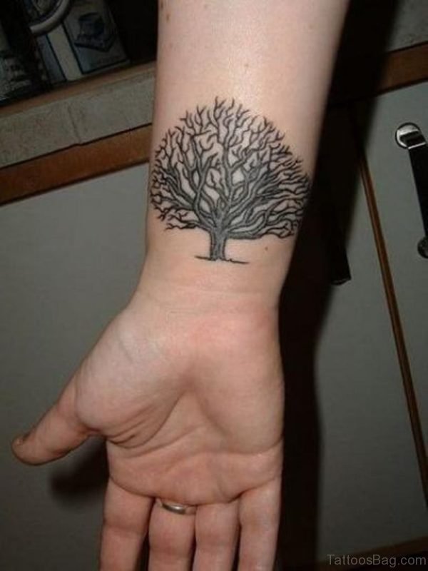 Big Tree Tattoo On Wrist