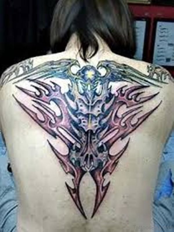 Biomechanical Back Tattoo Design