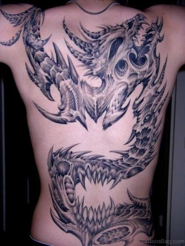 Biomechanical Dragon Tattoo