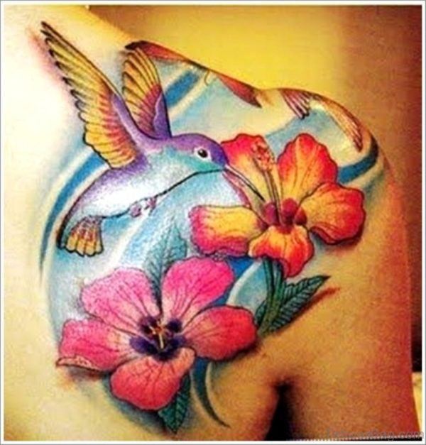 Bird And Flower Tattoo 