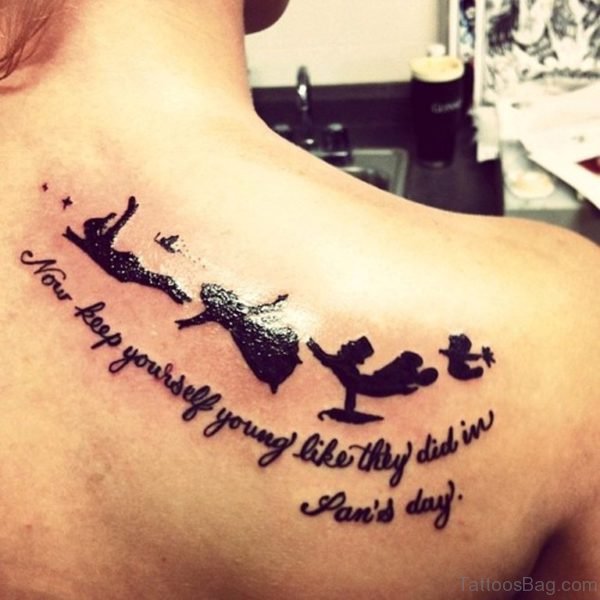 Bird And Wording Tattoo