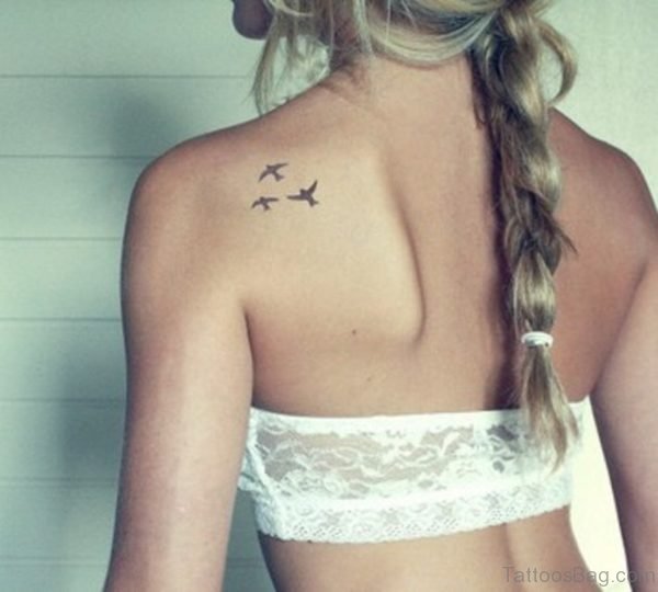 Bird Tattoo On Left Back-TB1018