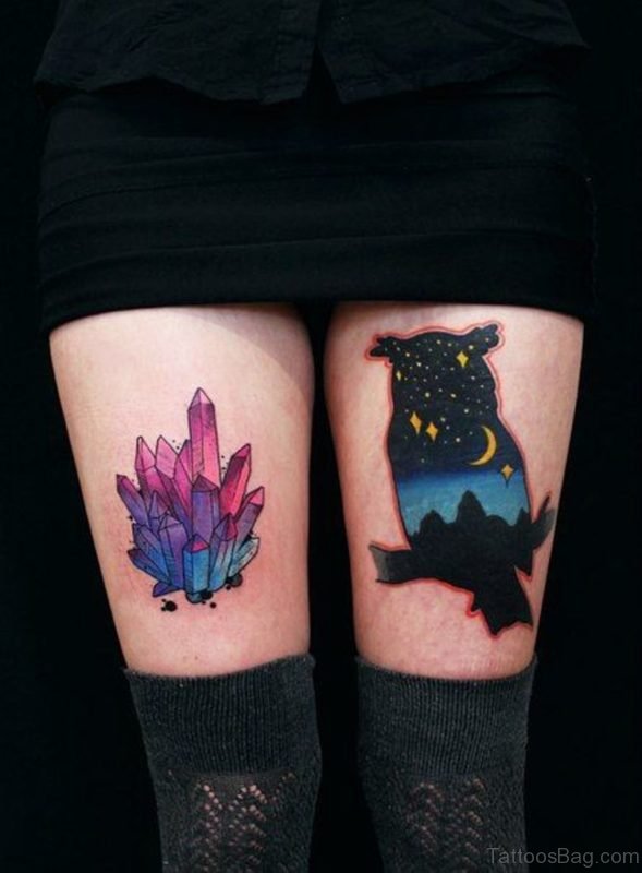 Bird and Crystal Tattoo