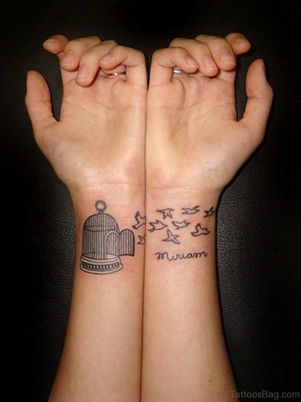 Birds And Cage Tattoo