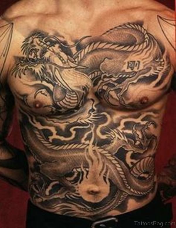 Black And Grey  Dragon Tattoo
