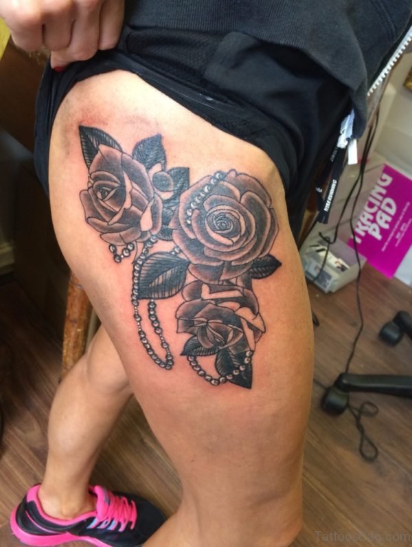 Black And Grey Rose Tattoo