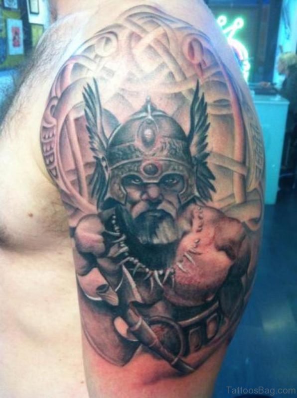 90 Incredible Viking Shoulder Tattoos