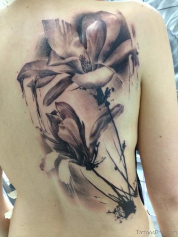 Black And White Flower Tattoo