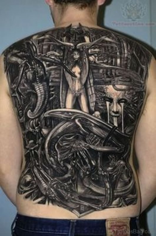 Black Biomechanical Tattoo