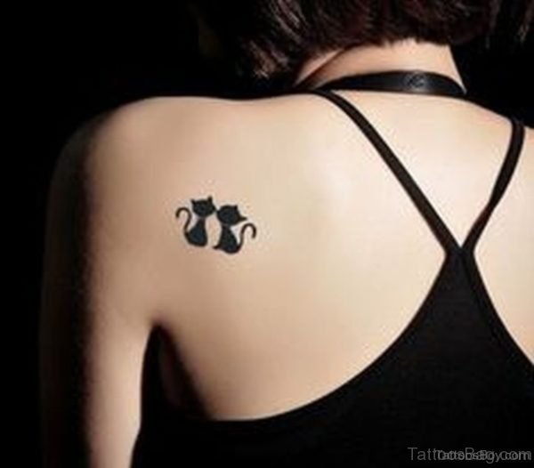 Black Cat Tattoo On Back
