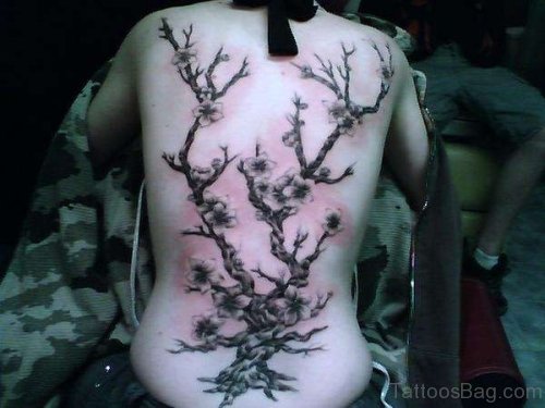 Black Cherry Blossom Tattoo