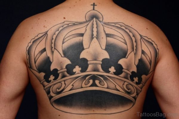 Black Crown Tattoo On Back