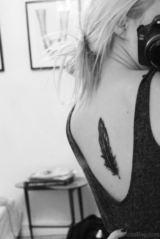 Black Feather Tattoo Design