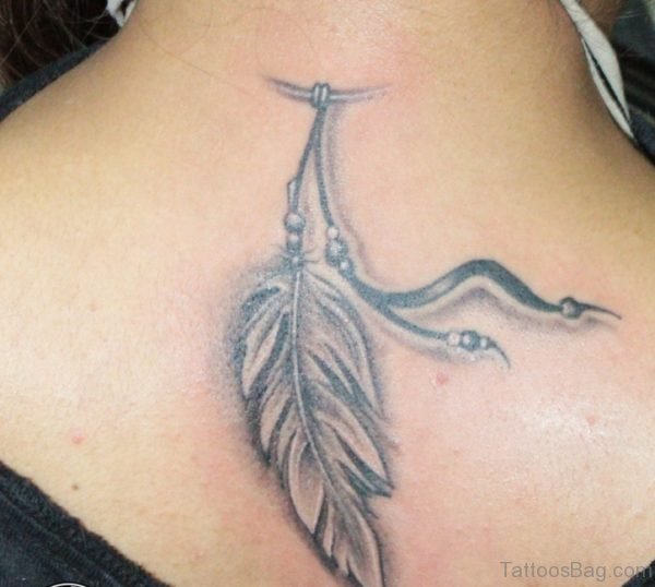 Black & Grey Feather Tattoo