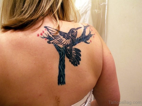 Black Hummingbird Tattoo