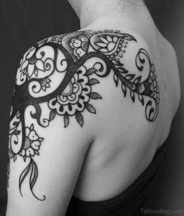 Black And White Henna Design Tattoo