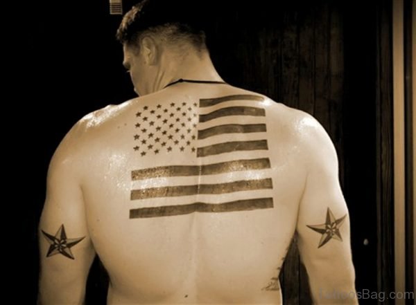 Black Ink Patriotic Tattoo