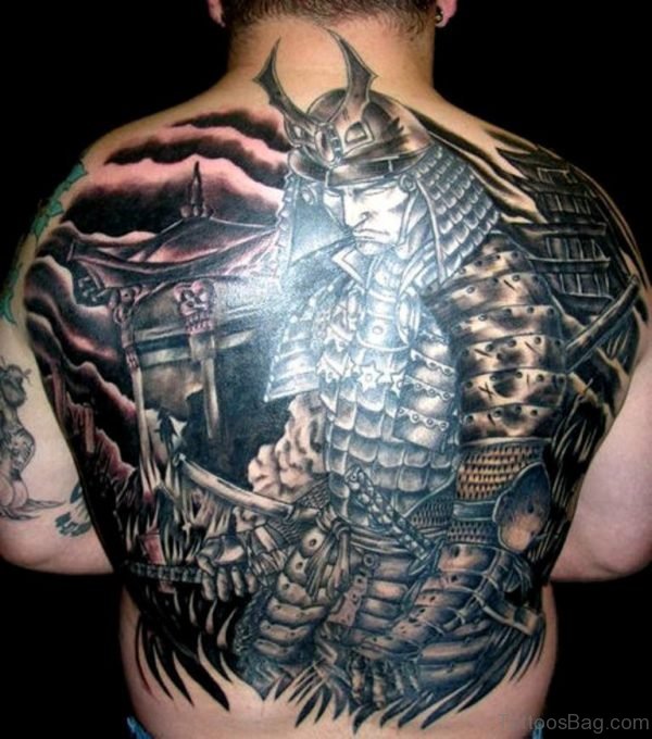 Black Japanese Samurai Tattoo
