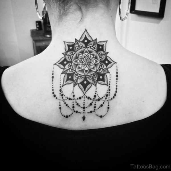 Black Mandala Tattoo On Back