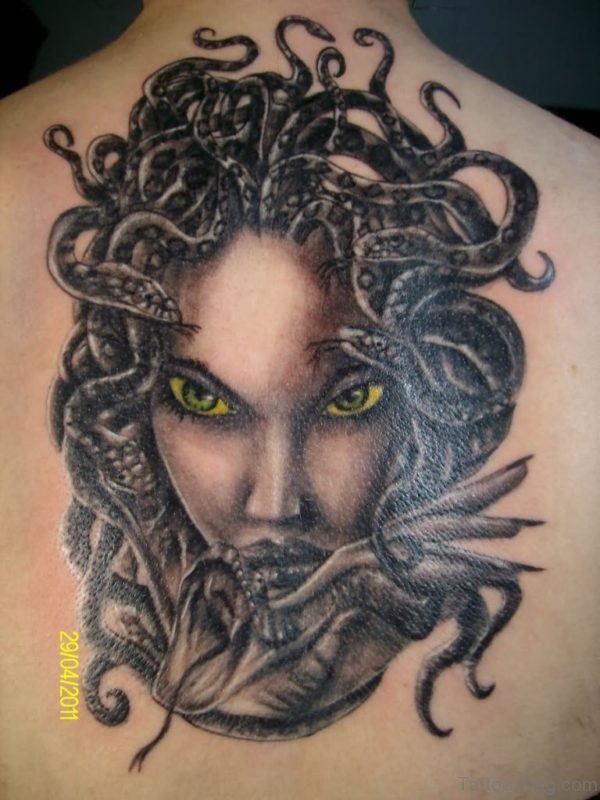 Black Medusa Face Tattoo