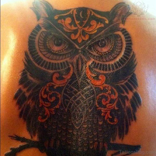 Black Owl Tattoo Design
