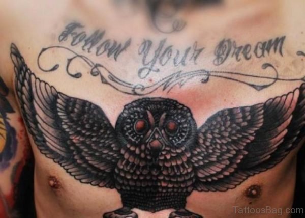 Black Owl Tattoo Design
