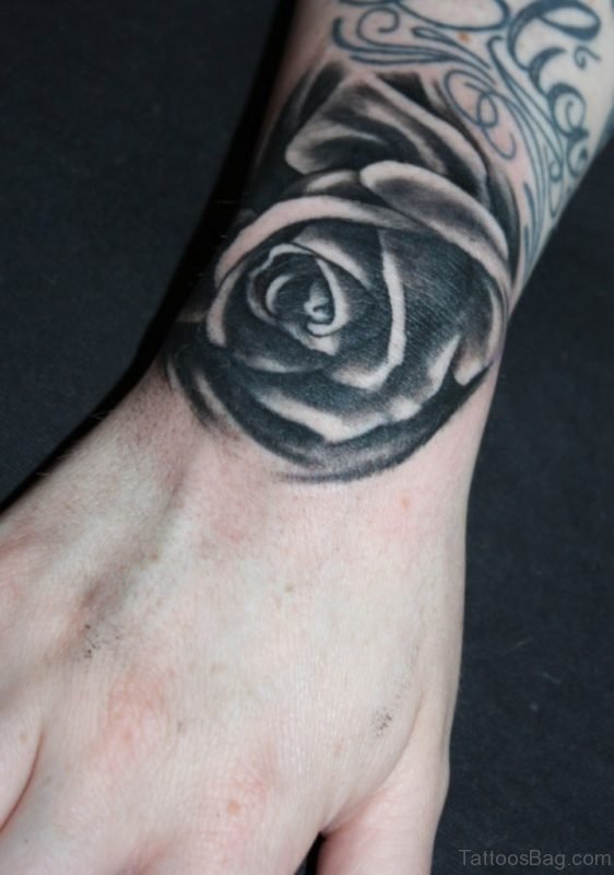 Black Rose Tattoo On Wrist