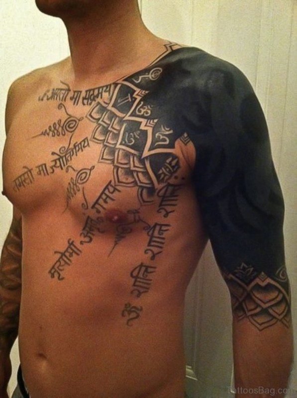 Black Shoulder Tattoo For Men