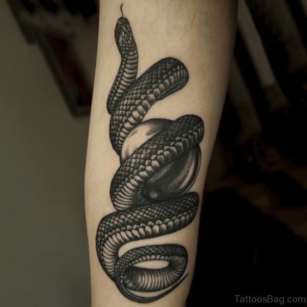 Black Snake Tattoo On Wrist 