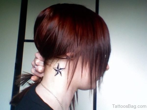 Black Stars Tattoo On Neck