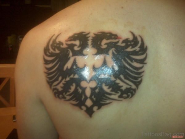 Black Tribal Tattoo On Back