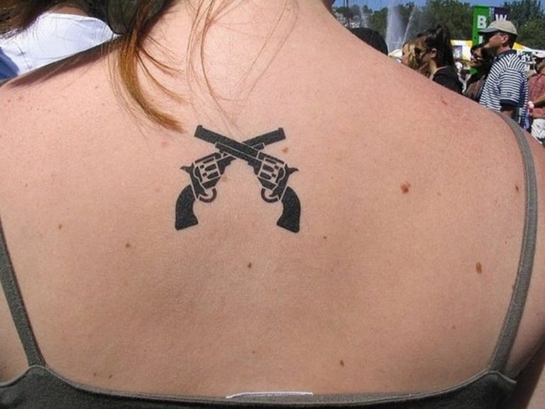 64 Ultra Modern Gun Tattoos For Back Tattoo Designs TattoosBag