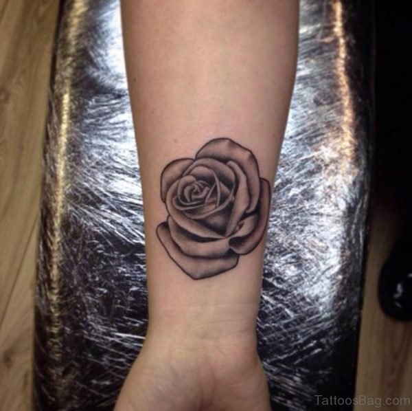 Black work Rose Tattoo