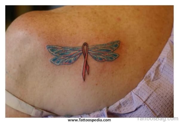 Breast Cancer Dragonfly Tattoo On Back