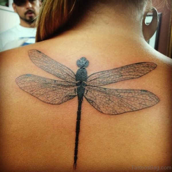 Brilliant Dragonfly Tattoo On Back