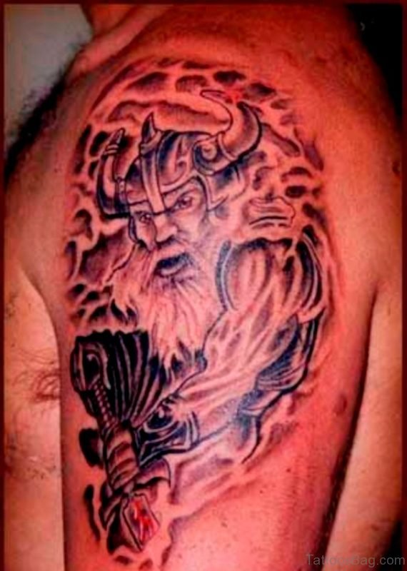 Brown Color Viking Tattoo