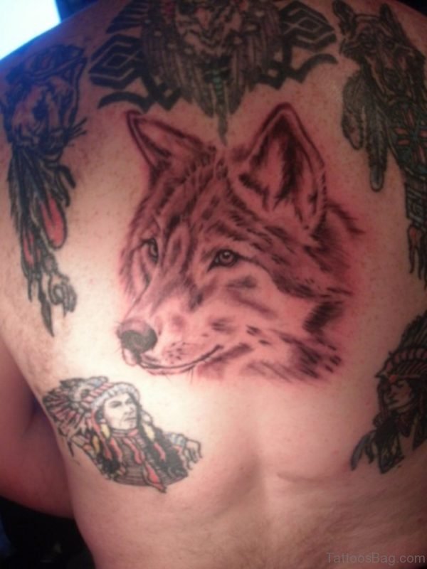 Brown Wolf Tattoo