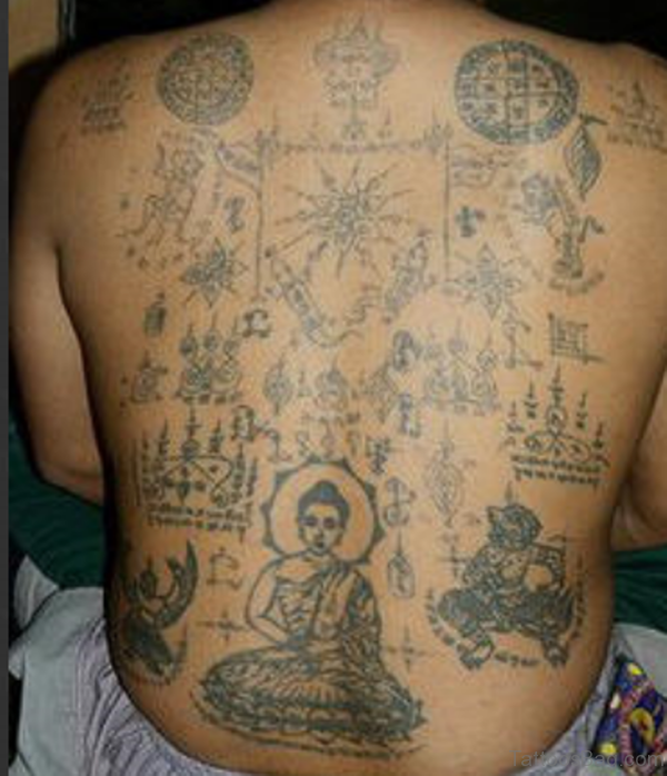 Buddha Tattoo Design On Back