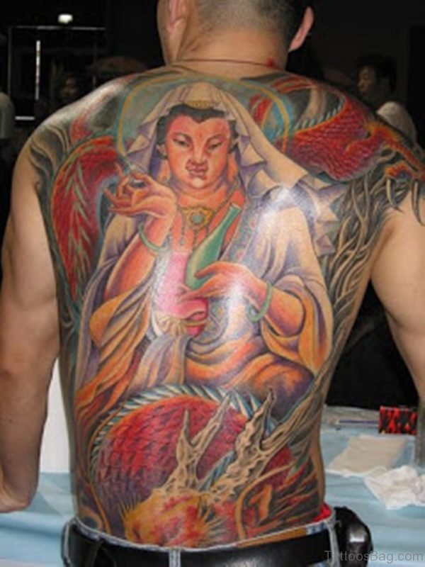 Buddha Tattoo On Back Body