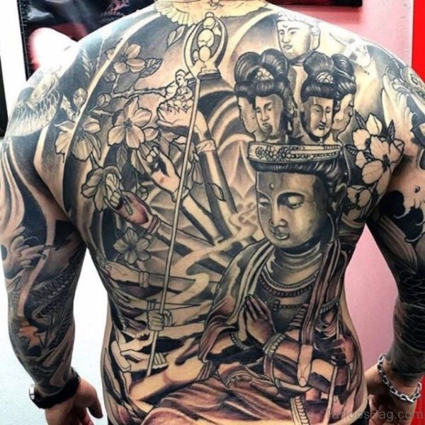 Buddhist Culture Tattoo On Full Back