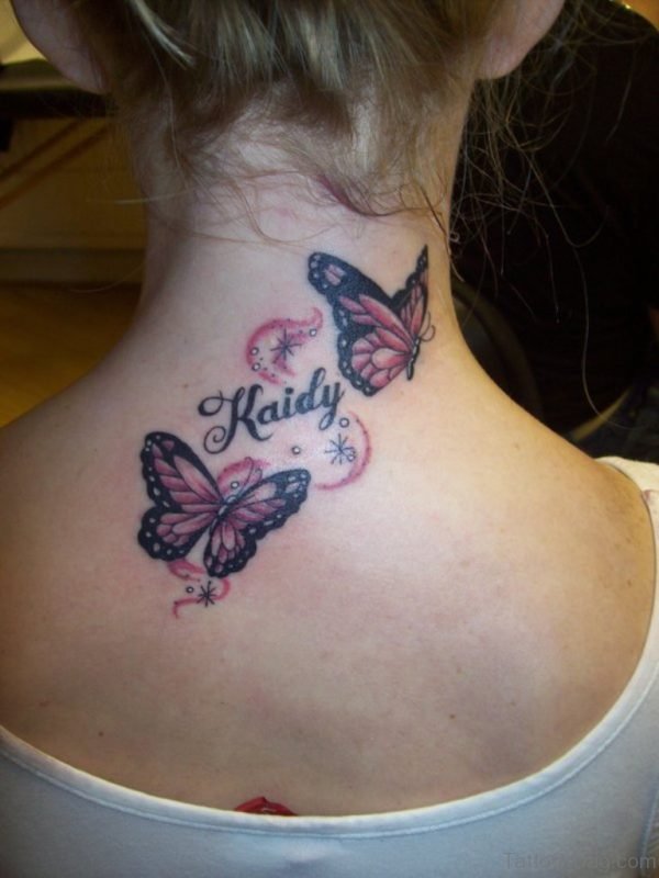 Butterfly And Name Tattoo
