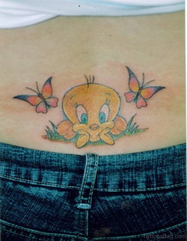 Butterfly And Tweety Tattoo