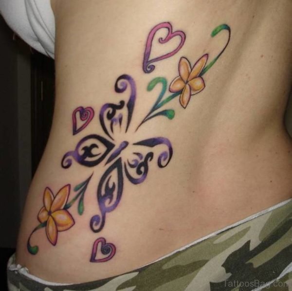 Butterfly Tattoo On Side Back