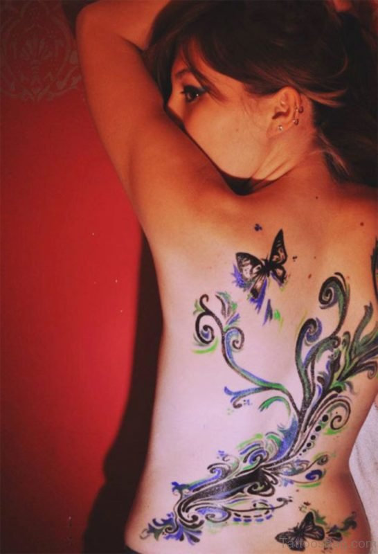 Butterfly With Flower Tattoo