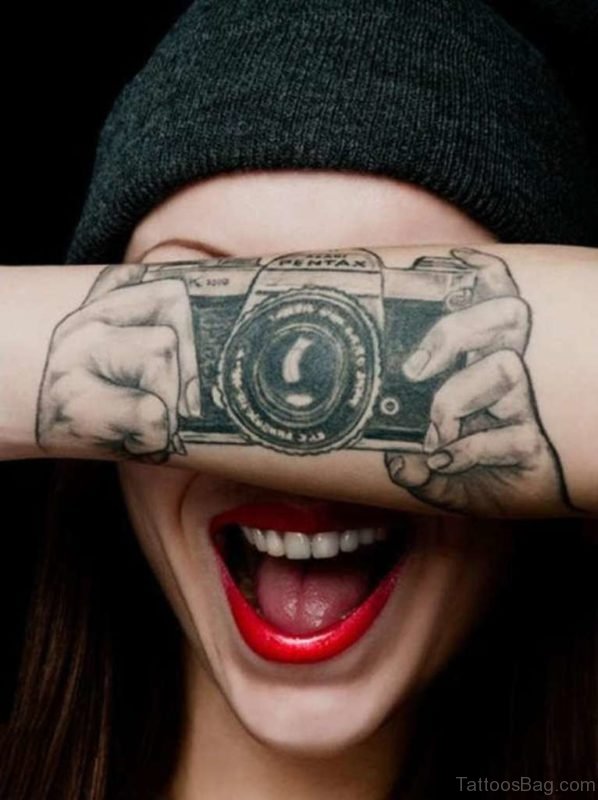 Camera Tattoo On Wrist