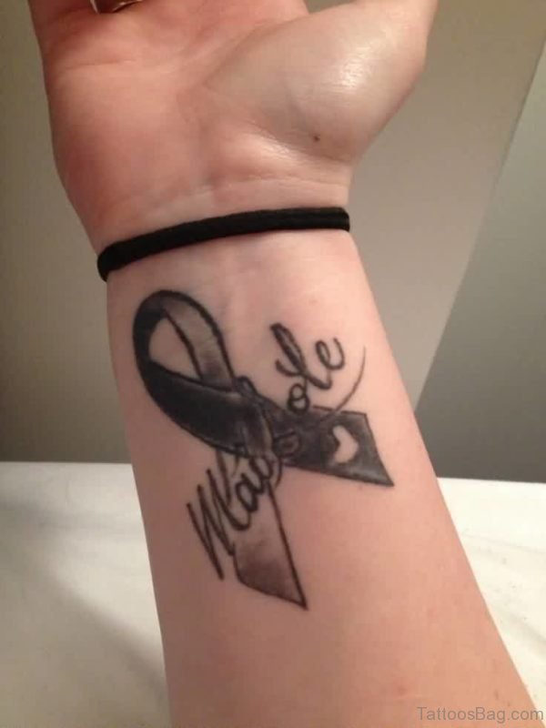 Cancer Ribbon Black Tattoo