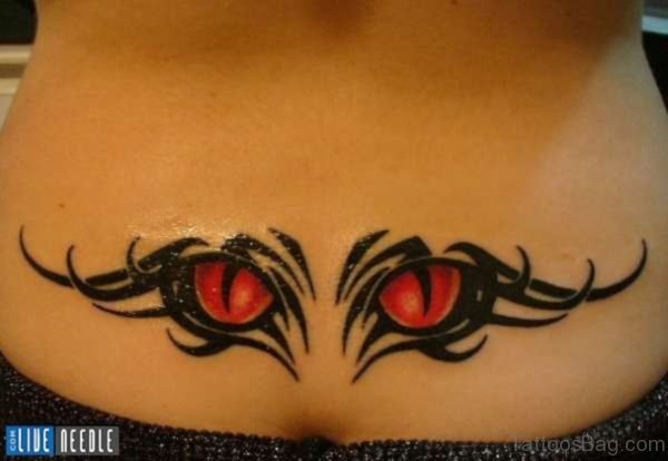 Tribal Cat Eyes Tattoo