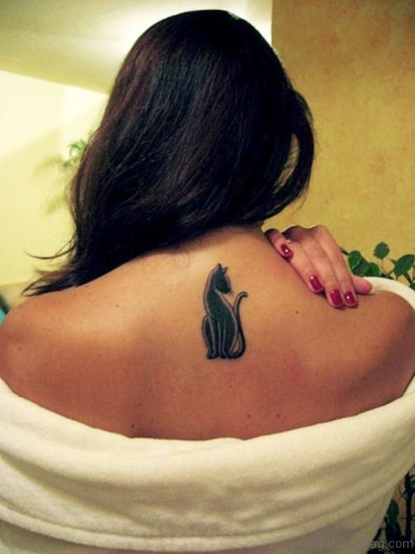Cat Tattoo Design On Back